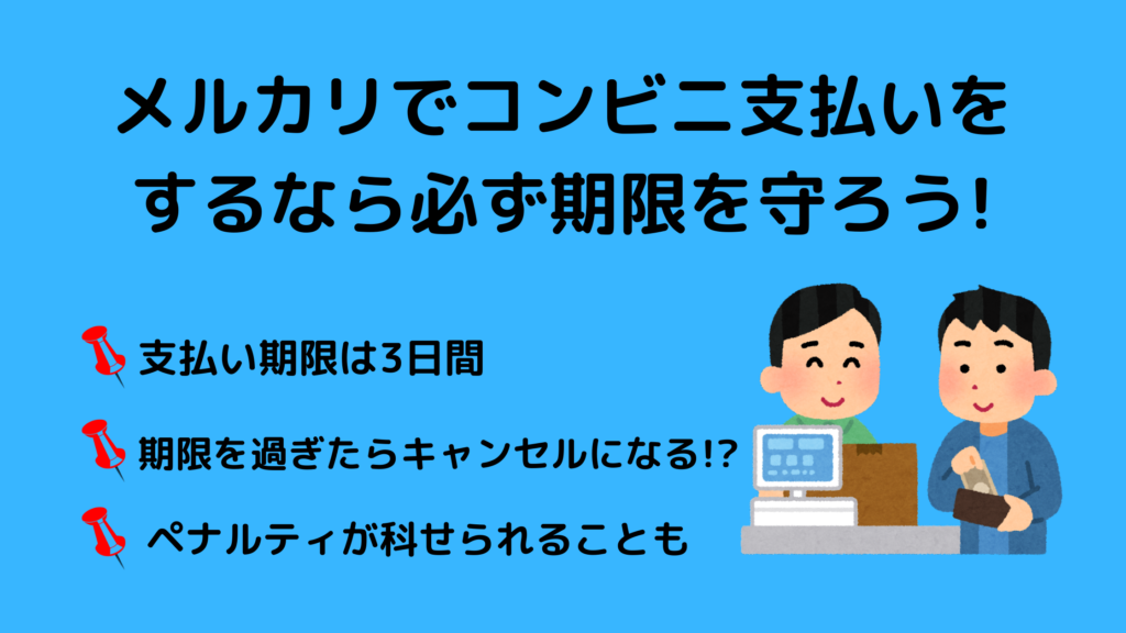 「メルカリでコンビニ支払いをするなら期限に注意!」の見出し画像