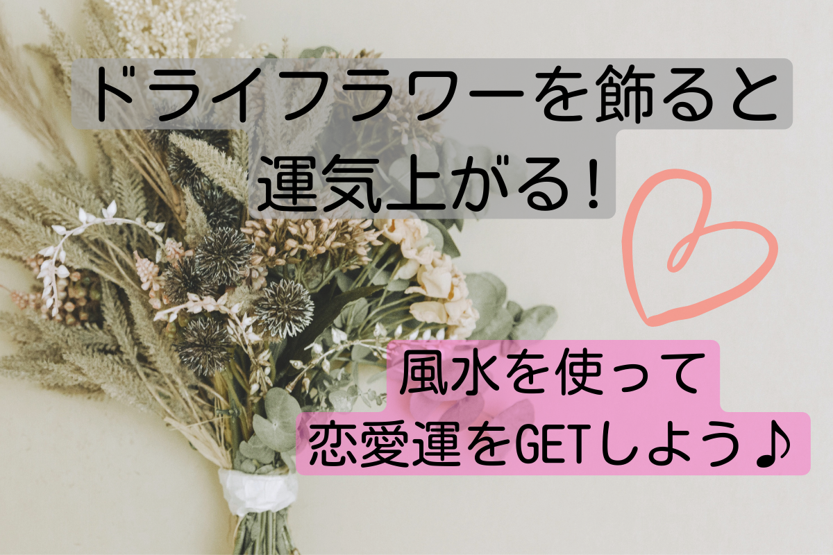 ドライフラワーを飾ると運気上がる 風水を使って恋愛運をgetしよう